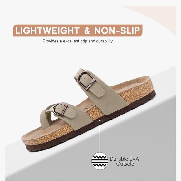 Women's Tan Sandals - Picture 5 of 6